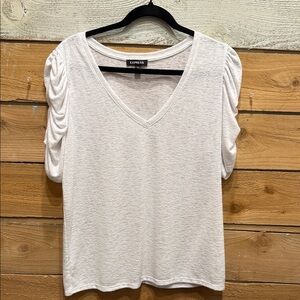 Express Women's Short Sleeve Top with Ruched Detail